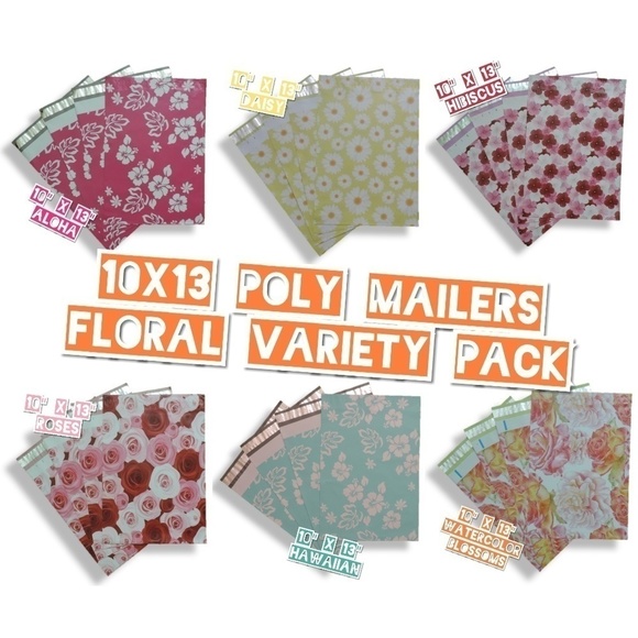 Other - 120 Mix Floral Poly Mailers 10"x13" (20 ea)
